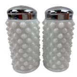 Fenton Milk Glass Hobnail Salt and Pepper Shakers