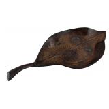Hand-Hammered Copper Leaf-Form Serving Tray