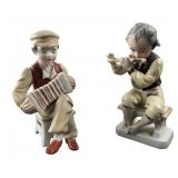 Occupied Japan Porcelain Musical Boy Figurines