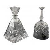 Cut Crystal Pyramid Perfume bottle and Bell