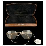 12K Gold Filled Rimless Eyeglasses with Case