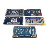 Michigan License Plate and Commemorative Plate Lot