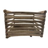 Rustic Slatted Wood Crate