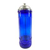 Cobalt Blue Glass Straw Dispenser