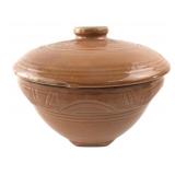 Stoneware Lidded Casserole Dish with Incised Mark