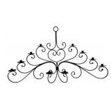 Wrought Iron 10-Light Scrollwork Wall Candelabra
