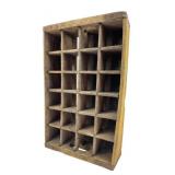 Vintage Wooden 24-Compartment Bottle Crate
