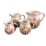 BT Signed Stoneware Eagle Pitchers, Set of 4