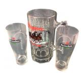 Budweiser and Heineken Beer Glassware Set