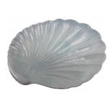 Light Blue Glazed Ceramic Shell-Form Platter