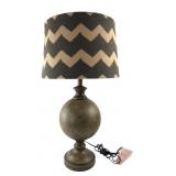 Table Lamp Metal with Chevron Pattern Shade