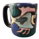 Mary Mex Hand-Painted Fish Motif Ceramic Mug