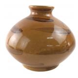 Stoneware Bud Vase with Brown Slip Decoration