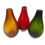 Pottery Barn Hand-Blown Glass Oil Lamps, Set of 3