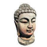 Cast Stone Buddha Head Garden Statue