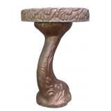Cast Stone Birdbath with Floral Pedestal