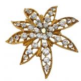 MCM Gold Tone Starburst Flower Brooch