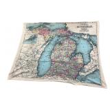 Tapisart Michigan Map Fleece Blanket