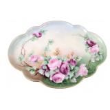 GDA France Hand-Painted Porcelain Rose Tray