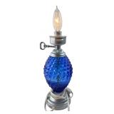 Michelotti Blue Diamond Point Crystal Table Lamp