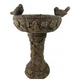 Cast Stone Bird Bath with Butterfly Motif