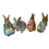 Set of 4 Beswick Beatrix Potter Porcelain Figures