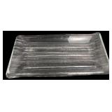 Rectangular Textured Clear Glass Serving Tray