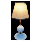 Fenton Style White Milk Glass Hobnail Table Lamp