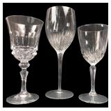 Set of Three Assorted Crystal Stemware Glasses