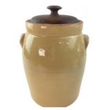 Stoneware Crock with Wooden Lid