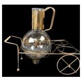 MCM Brass and Glass Beverage Carafe on Cart