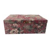 Vintage Floral Fabric Covered Jewelry Box