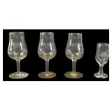 Martell Cognac and United Airlines Stemmed Glasses