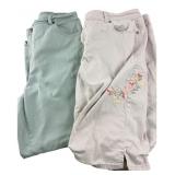 Gloria Vanderbilt Sage Jeans and Tan Capri Pants