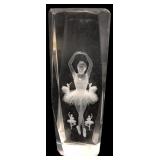 Laser Etched Crystal Ballerina Paperweight 6"H