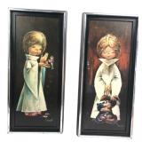 I. Vernet Signed Pair of Angel Artworks, 8" x 16"