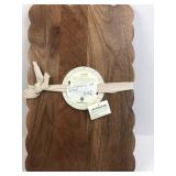 Mela Artisans Scalloped Wood Charcuterie Board