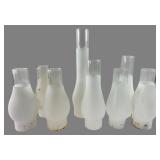 Group of Frosted Glass Lamp Chimneys