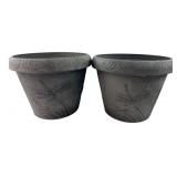 Pr. Dragonfly and Cattail Motif Garden Planters