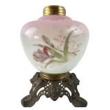 Victorian Style Hand-Painted Cased Glass Lamp Base