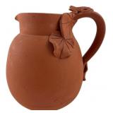 Handmade Portuguese Terracotta Frog Pitcher, 7" H
