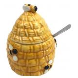 Ceramic Beehive Honey Pot with Spoon