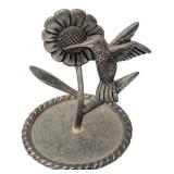 Silverplate Hummingbird and Sunflower Ring Holder