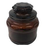Amber Pressed Glass Apothecary Jar, 4" H