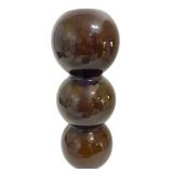 Triple Sphere Glazed Stoneware Vase, 14" H
