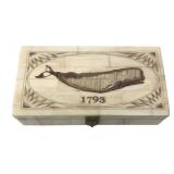 Sperm Whale Motif Bone Inlay Trinket Box