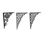 Cast Iron Decorative Shelf Brackets, Set of 3