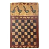 Hand-Painted Folk Art Goose and Heart Game Board
