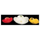 Italian Ceramic Flower Bowls with Frog and Butterf