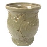 Embossed Grape Motif Glazed Stoneware Planter